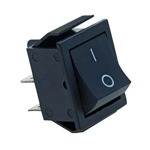 Interruttore a bilanciere 16A 250V tasto nero Faston 6.3mm 34.44720