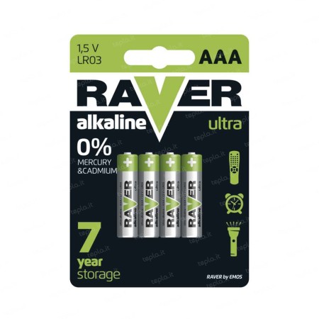 BATTERIA MINISTILO ALCALINA 4PZ  LR03 (AAA) RAVER - EMOS B7911