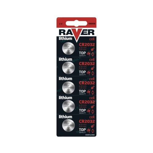 BATTERIA CR2032 3V LITIO 5PZ RAVER -...