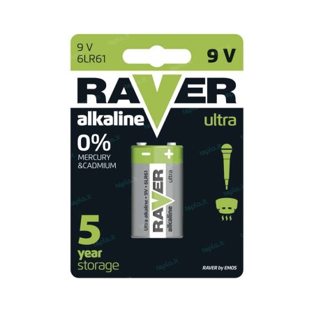 BATTERIA 9V TRANSISTOR ALCALINA  6LP3146  RAVER - EMOS B7951