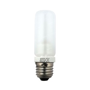 Lampadina alogena 200W, vetro satinato, CRI 100, luce calda e dimmerabile
