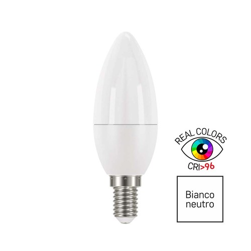 LAMPADINA LED E14 6W 4100K OLIVA CRI+96 EMOS ZQ3228