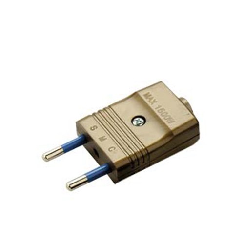 Spina Oro 10A 2 Poli: perfetta per cablaggi di lampade da tavolo e terra, made in Italy.