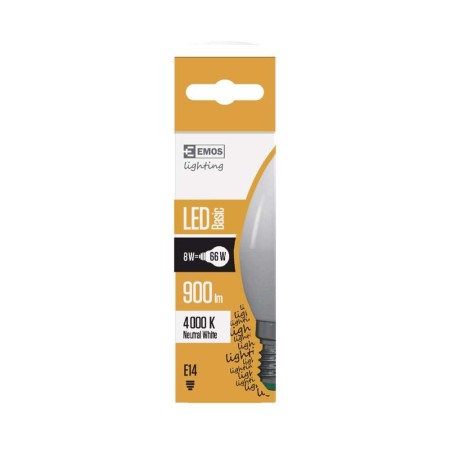 LAMPADINA LED OLIVA 8W (66W) E14 900LM 4000K EMOS ZL4117