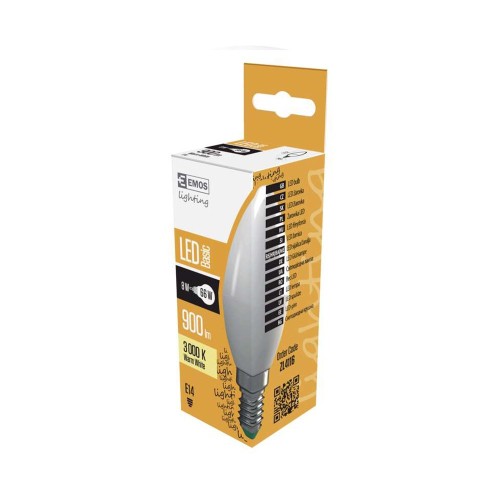 LAMPADINA LED OLIVA 8W (66W) E14 900LM 4000K EMOS ZL4117