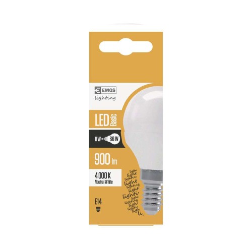 LAMPADINA LED SFERA 8W (66W) E14...