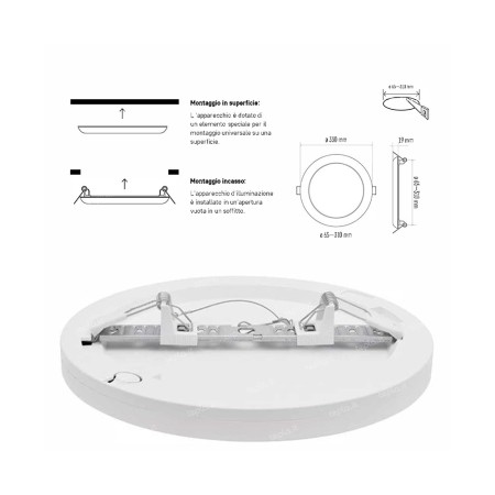 PANNELLO LED 30W CCT 5IN1 19X330MM BIANCO OPTONICA DL2587