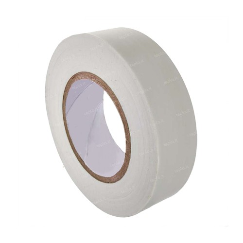 Nastro isolante PVC bianco 19mm x 25m, spessore 0.15mm, autoestinguente e certificato CEI EN 60454.