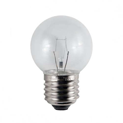 Lampadina per forno sfera E27 'PIZZA' 500° 40W, 45x70mm, alta temperatura.