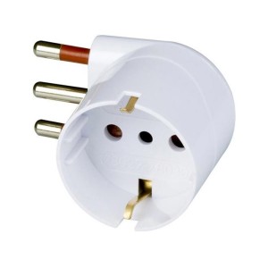 Adattatore Schuko Salvaspazio 2P+T 16A Bianco Unika Rosi RS78029