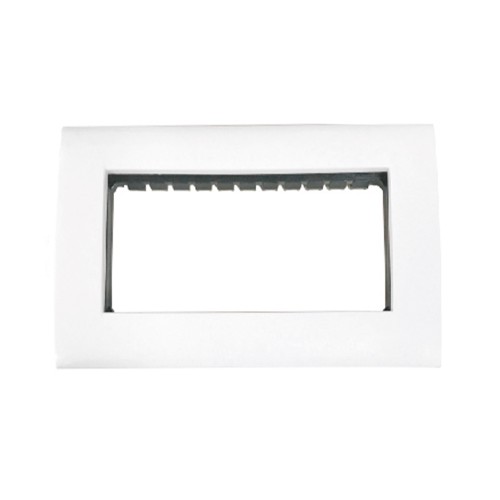 Placca 6 moduli bianca + supporto Lumitek LK40705  | Compatibile Serie EGO Nova Line
