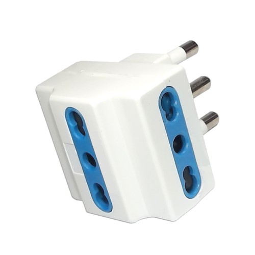 Adattatore Triplo Prese Bipasso 10-16A Spina 16A Bianco | Made in Italy