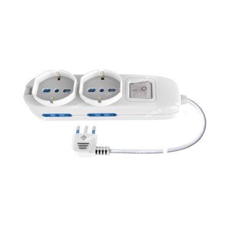 Multipresa 6 Posti con Interruttore, 2 Bipasso e 4 Schuko Cavo 1,5m | Ecova 30333N Multipresa 6 Posti con Interruttore, 2 Bipasso e 4 Schuko Cavo 1,5m | Ecova 30333N