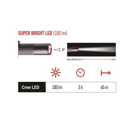 Torcia Ultibright 50 CREE XP-E2 R5 100lm IP65: Luminosità e Resistenza | EMOS P3150
