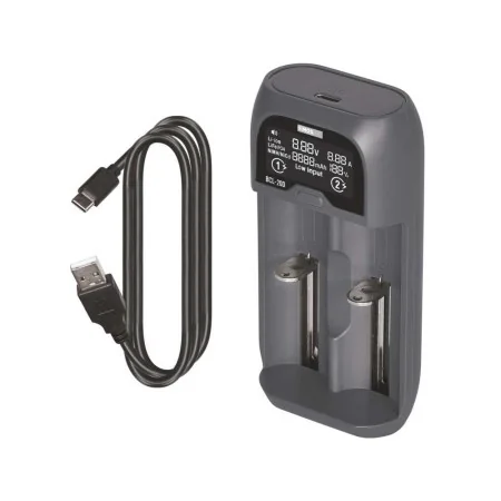Caricabatteria al litio universale 18650 EMOS N9221 2 slot indipendenti USB-C