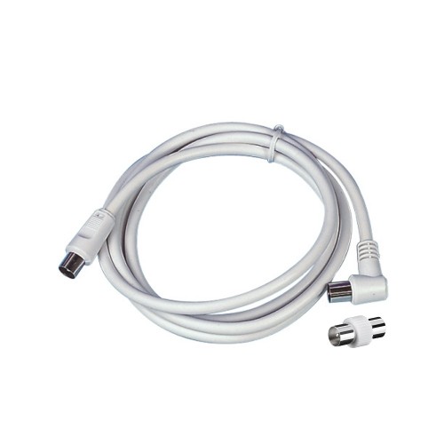 Prolunga TV 3m Maschio-Femmina 90° con Adattatore | Colore Bianco