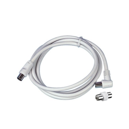 Prolunga TV 3m Maschio-Femmina 90° con Adattatore | Colore Bianco