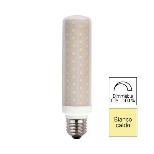 Lampadina tubolare LED E27 15W (100W) Dimmerabile Finitura Satinata - Luce  Calda 3000k