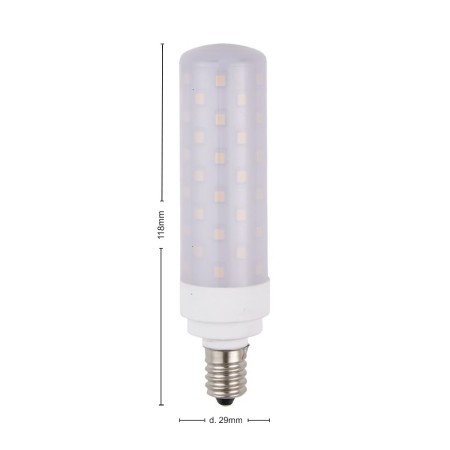 Lampadina Tubolare LED E14 10W (75W) Dimmerabile - Luce Calda 3000K, Alta Qualità CRI90