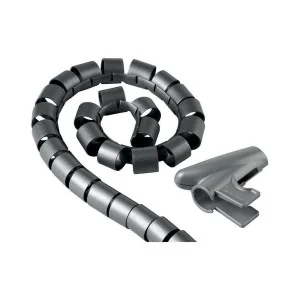 Raccoglicavi scrivania grigia snodabile Ø15mm con pinza guida ECOVA 83393