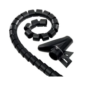 Raccoglicavi scrivania nera snodabile Ø15mm con pinza guida ECOVA 83395