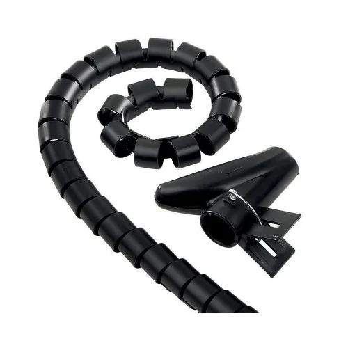 Raccoglicavi scrivania nera snodabile Ø15mm con pinza guida ECOVA 83395