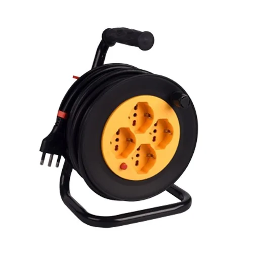 Avvolgicavo elettrico 25 metri 4 prese universali con disgiuntore termico ECOVA 30123 Avvolgicavo elettrico 25 metri 4 prese universali con disgiuntore termico ECOVA 30123
