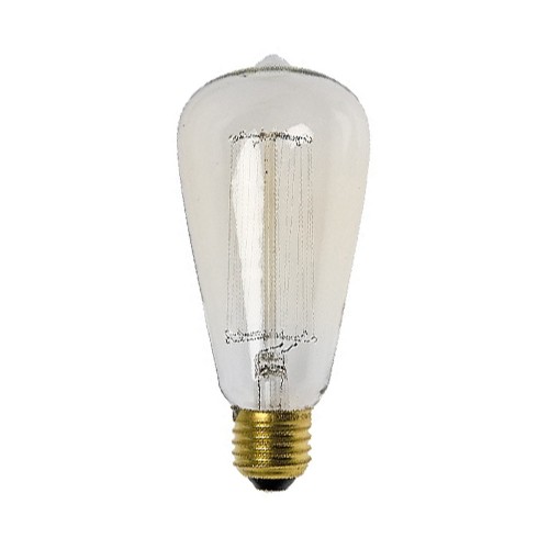 Lampadina filamento carbonio E27 60W ST64 ambra.