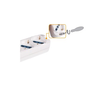 Multipresa 4 Uscite Universali SP 16A 3500W Cavo 3m Bianco | Ecova 30350N 2
