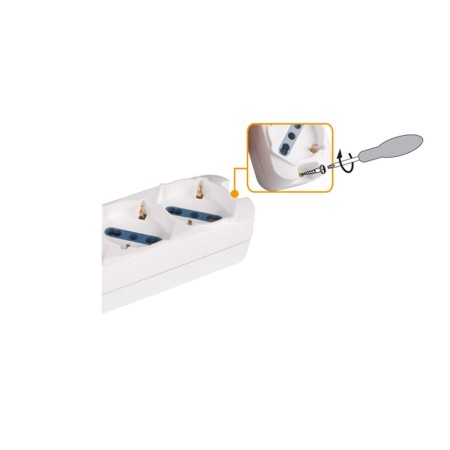 Multipresa Bianca 4 Posti con Interruttore, 4 Prese Universali, Cavo 3m | Ecova 30350N