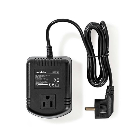 CONVERTITORE RIDUTTORE DI ENERGIA DA 220V A 110V 100W CON CAVO  E SPINA SCHUKO