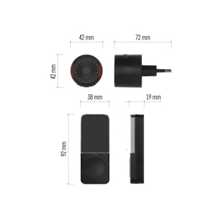 CAMPANELLO SENZA FILI NERO 150MT 85DB EMOS P5734B