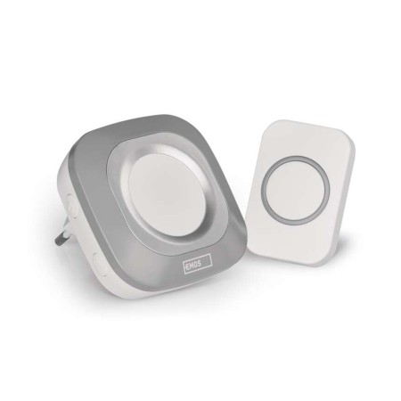 CAMPANELLO SENZA FILI QUADRATO LUMINOSO ARGENTO 150MT 110DB EMOS P5733S