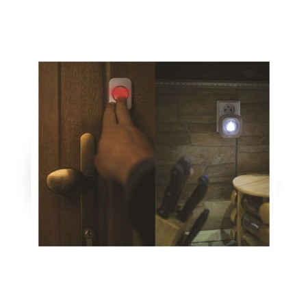 CAMPANELLO SENZA FILI QUADRATO LUMINOSO ARGENTO 150MT 110DB EMOS P5733S
