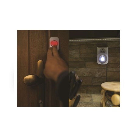 CAMPANELLO SENZA FILI QUADRATO LUMINOSO 150MT 110DB EMOS P5733W