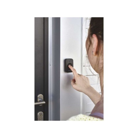 Campanello Senza Fili Nero Quadrato 180mt 90dB | Alimentazione a Batterie | EMOS P5728