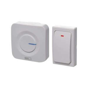 Campanello Senza Fili Bianco Quadrato EMOS P5729 con pulsante senza batterie