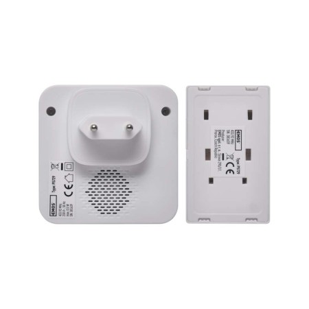Campanello Senza Fili Bianco | Pulsante Senza Batterie, 36 Melodie, 180mt | EMOS P5729
