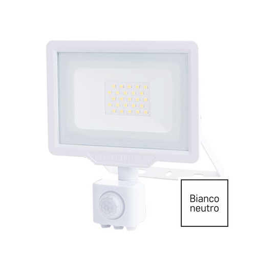FARO LED 20W 4500K BIANCO C/SENSORE MOVIMENTO OPTONICA 5934