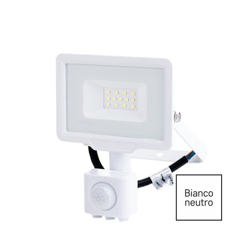 FARO LED 10W IP65 4500K BIANCO C/SENSORE MOVIMENTO OPTONICA 5931