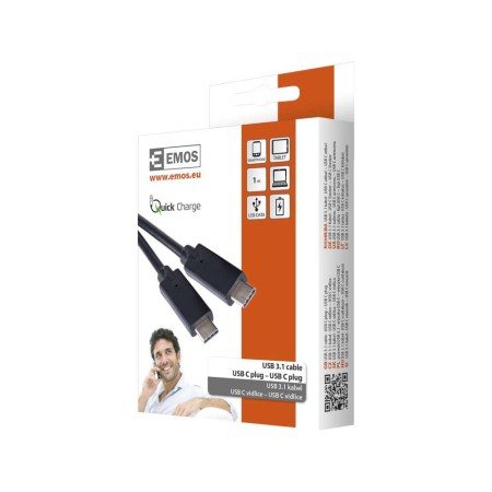avo USB-C 3.1 1m Nero – Ricarica 60W e Trasferimento Dati 10Gbps | EMOS SM7022BL