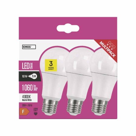 Pack 3 Lampadine LED 10.5W (75W) 4000k: Risparmio e Luminosità | Emos ZQ5151.3