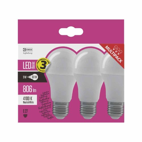 SET 3 LAMPADINE LED E27 8.5W (60W)...