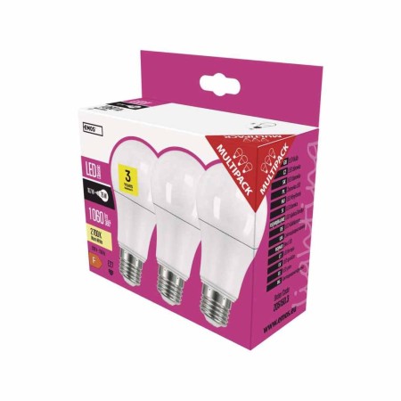 Pack 3 Lampadine LED 10.5W (75W) 2700k: Risparmio e Luminosità | Emos ZQ5150.3