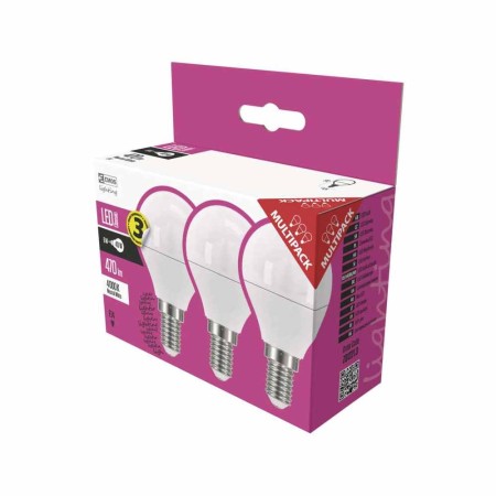 SET 3 LAMPADINE LED SFERA 5W E14 4000K 470LM EMOS ZQ1221.3