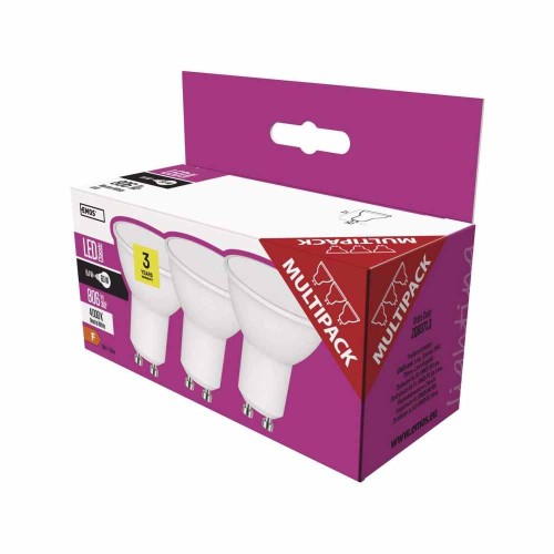 Confezione 3 Lampadine GU10 8.4W (60W) 4000K | Emos ZQ8371.3