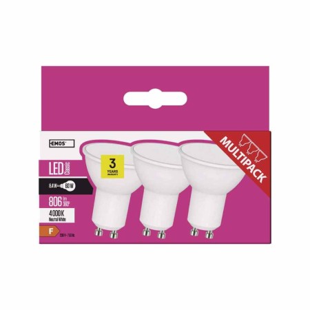 Confezione 3 Lampadine GU10 8.4W (60W) 4000K | Emos ZQ8371.3