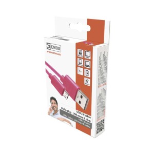 cavo usb-a a micro usb-b 1m rosa cavo micro usb rosa emos sm7006p 2