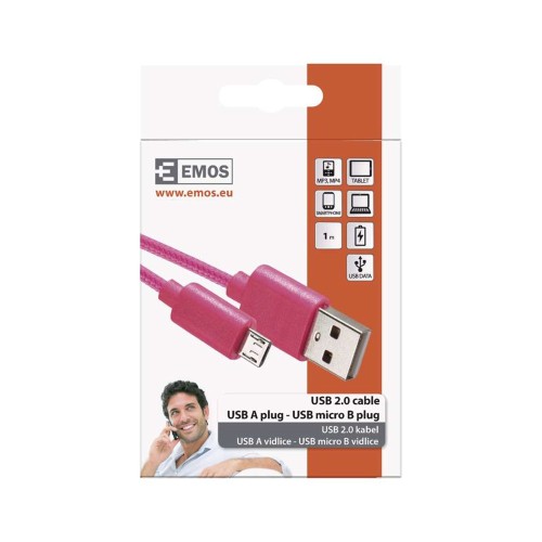 Cavo USB-A a micro USB-B 2.0 1m Rosa... Cavo USB-A a micro USB-B 2.0 1m Rosa...