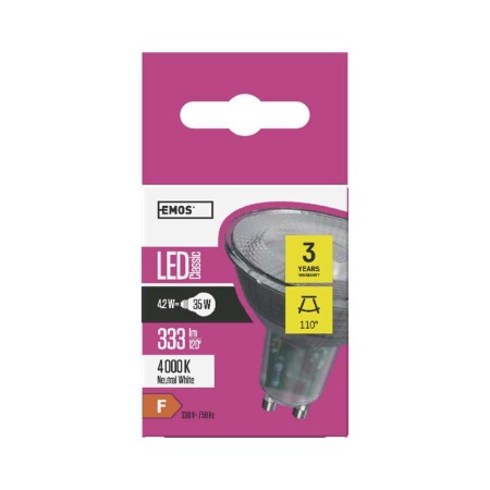 Lampadina LED GU10 4,2W (35W) 4000k - 3 Anni Garanzia | EMOS ZQ8334